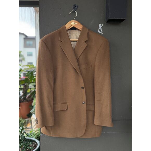Emanuel Ungaro ITALY Men’s 46R Brown Tan 100% Cashmere Sport Coat Blazer Jacket - Picture 1 of 9
